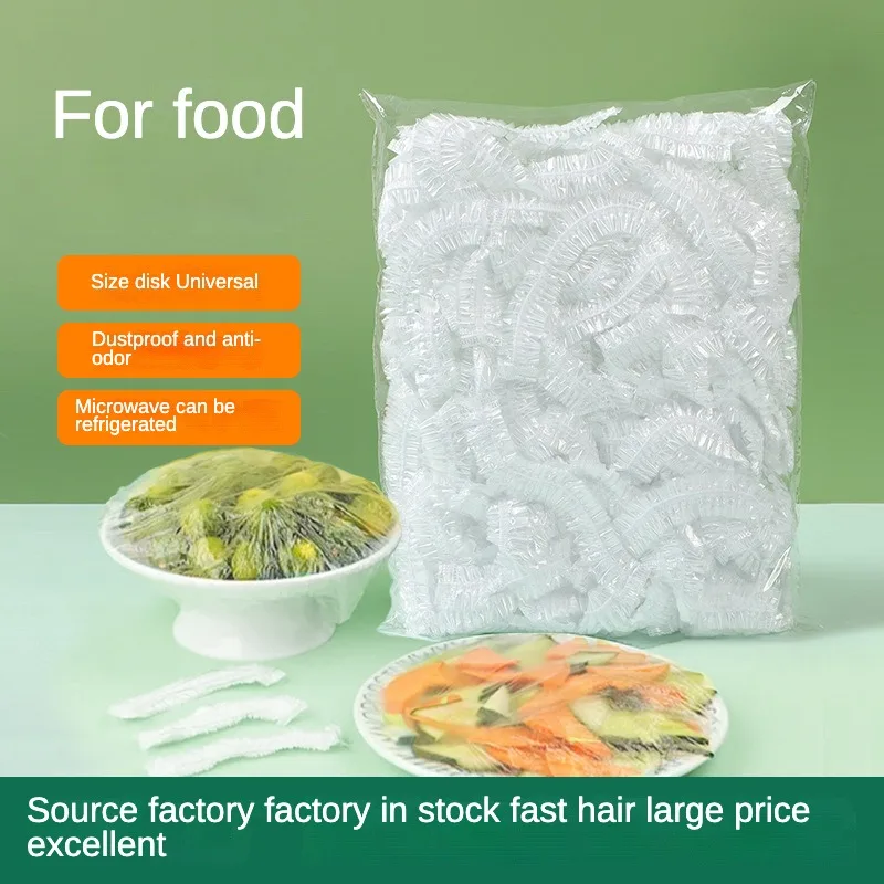 100/200/500Pcs Disposable Food Cover Food Grade Elastic Plastic Wrap Kitchen Fresh Keeping Organizer Bags