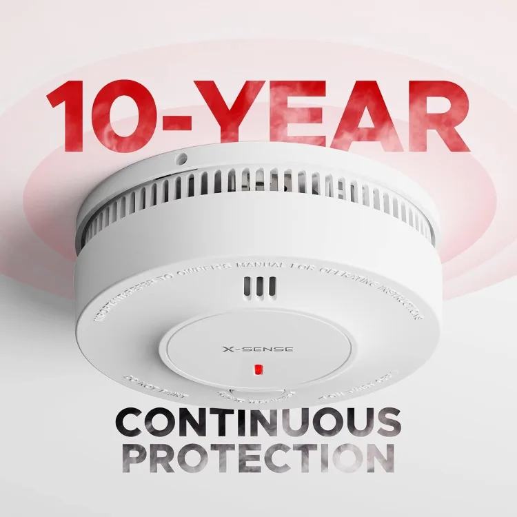 Wireless Interconnected Smoke Detector Fire Alarm with Over 820 ft Transmission Range, SD19-W, Pack of 12