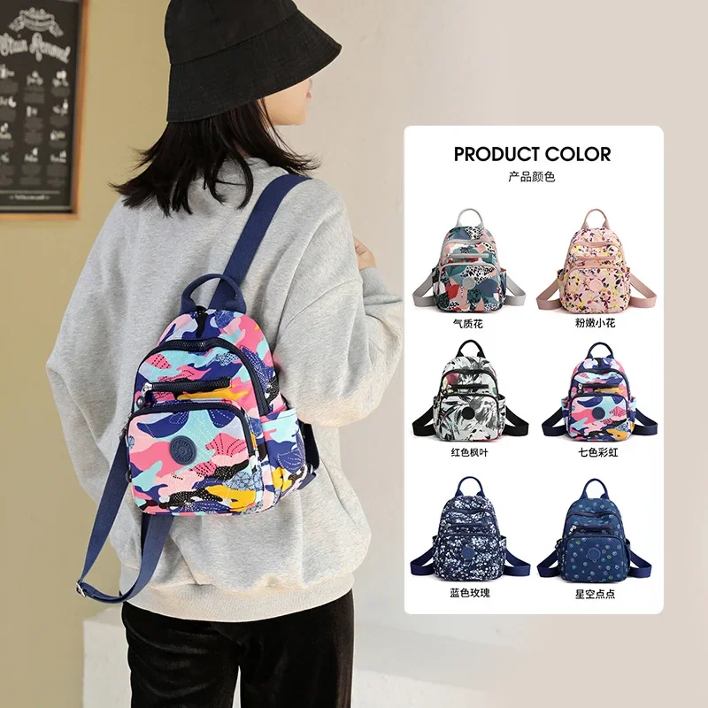 

Women Floral Print Mini Backpack Flower Printing Women Shoulder Bag Preppy Waterproof Nylon Female Rucksack Purses For Girls