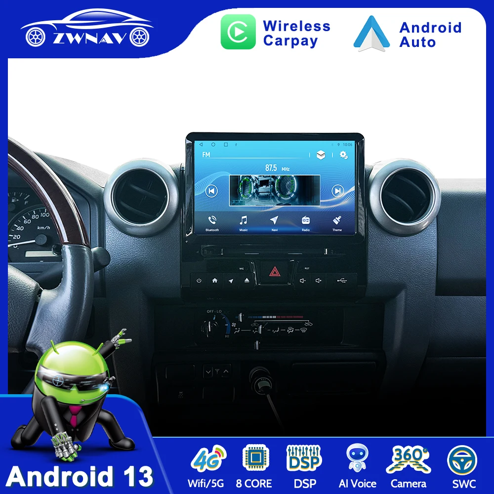 

9 " Android 13 Car Radio GPS Navigation For Toyota Land Cruiser LC70/76/78/79 2007-2024 DVD Player Vedio Stereo Carplay Headunit