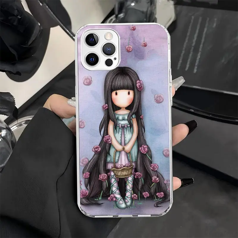 S-Santoro G-Gorjuss Cute Girls Phone Case for iPhone 11 12 13 14 15 16 Pro Max 7 Plus 8 + X XR XS 16E SE Apple Soft Fundas Cover