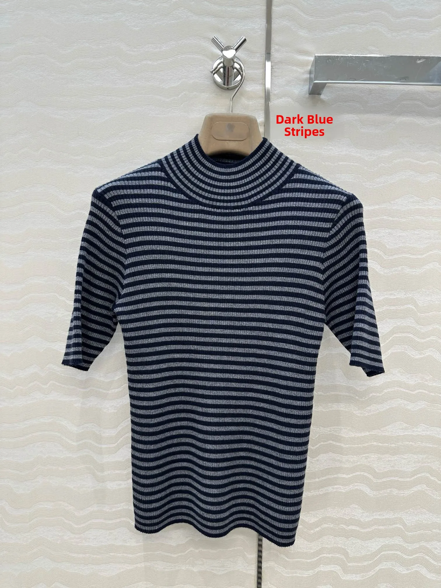 

Высокоэластичный шерстяной вязаный топ, женский облегающий базовый слой irt f, повседневная футболка в полоску с высоким воротником и свечом