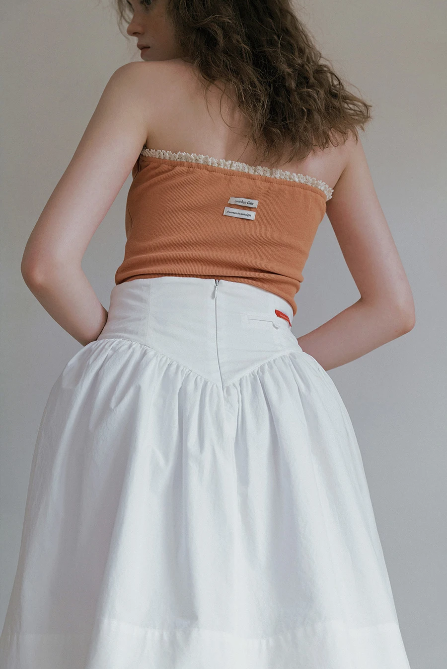 

High Waist Flared Cotton Blend Petal Skirt Women's f-length Korean Sle Summer ort A-line Pure Color Overdue Design