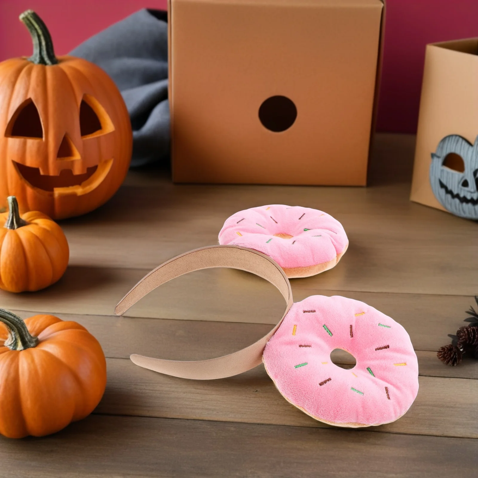 Donut-Stirnband, lustiges Donut-Festival-Haarband für Frauen, Party, Karneval, Maskerade, Make-up, Foto-Requisiten, Dessert-Themenhaar