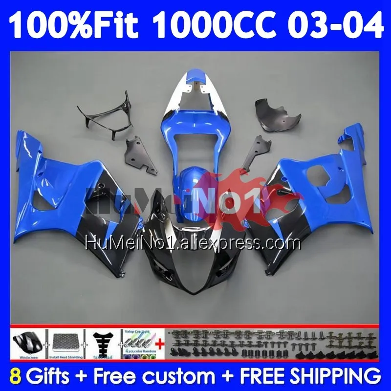 OEM Body For SUZUKI GSXR-1000 GSXR 1000 CC 117No.26 1000CC GSX R1000 Blue black K3 GSXR1000 03 04 2003 2004 Injection Fairing