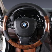 New Wood Grain Car Steering Wheel Cover PU Leather Luxury Auto Steering Wheel Protector 38CM/15\