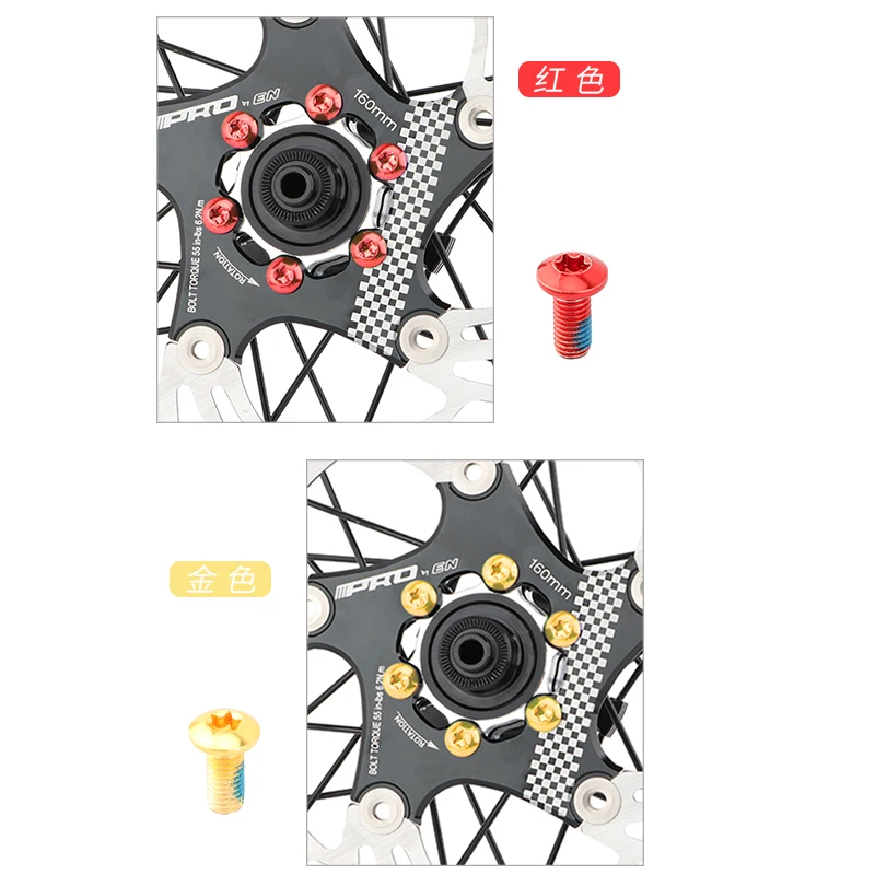 MTB Bremsscheibe Befestigungsschraube 12PCS T25 Farbe Legierung Stahl Scheibenbremse Schraube Fahrradzubehör – Detail 10