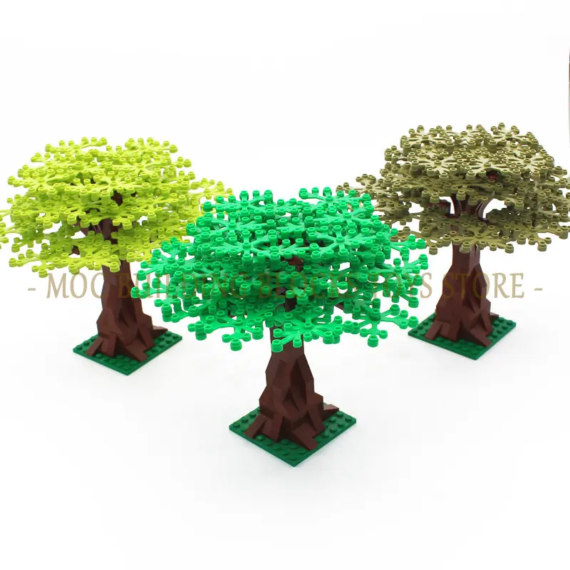 100PCS MOC DIY Garden Plants Small Tree 10 Colors Courtyard DIY Enlighten Bricks Compatible Assembles Particles Building Blocks