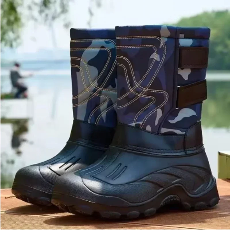 Outdoor Sports Men Boots Winter Waterproof Shoes for Men Light Rain Boots Fur Fishing Boots Winter Snow Boot New Male Footwear
