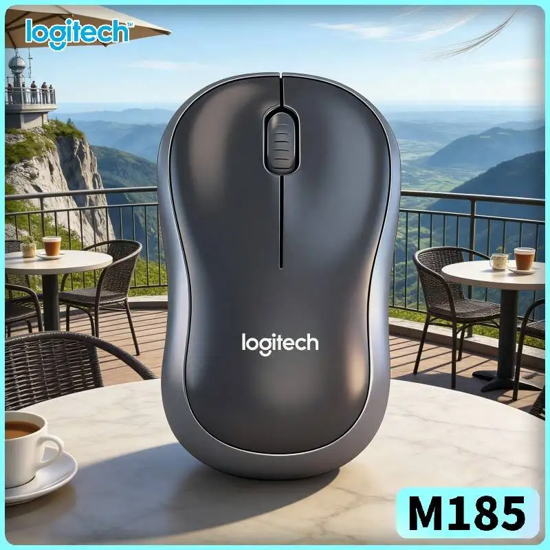 

Беспроводная мышь Logitech M185 с длительным сроком службы батареи (12 месяцев), радиусом действия 10 м, разрешением 1000 DPI, 3 кнопками, для дома, работы и офиса