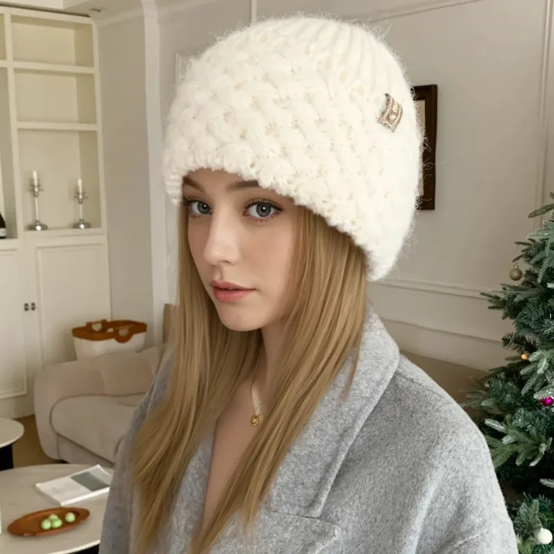 1pc Winter Warme Unisex Beanie Winter Stricken Schädel Gefesselt Weiche Slouchy Ski Winddicht Einfarbig Einfache Kopf Kappe für Outdoor Sport
