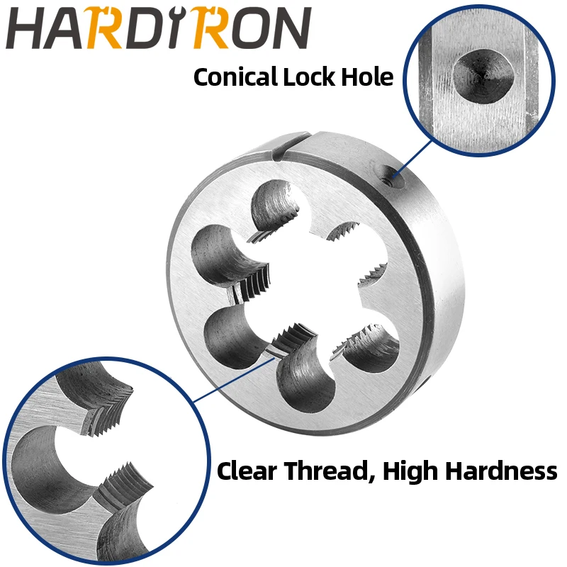Imagem -04 - Conjunto de Torneira e Matrizes Hardiron M22 x Mão Direita Torneira de Rosca de Máquina M22 x 10 e Matriz Redonda