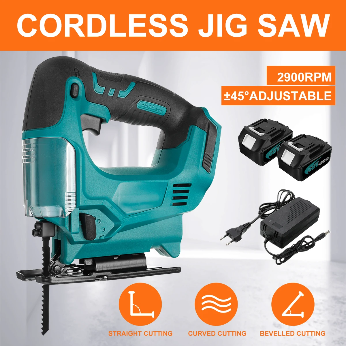 

Electric Jig Saw Portable 65mm 2900RPM Multi-Function Woodworking Power Tool for Makita 18V Battery