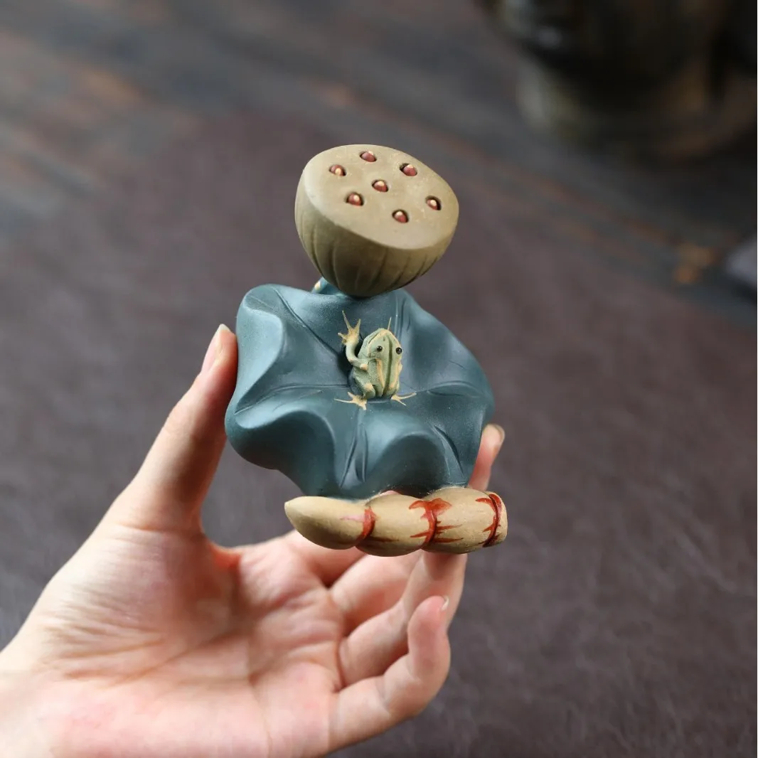 Yixing Purple Clay Lotus Cover Pet Ornaments Manufacturer Wholesale Handicrafts Handmade Gifts Trays Tea Set Sculptures