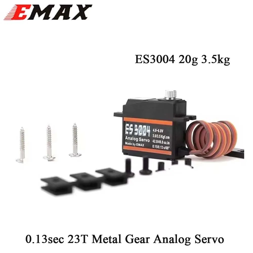 

4 шт. EMAX ES3004 20 г 3,5 кг 0,13 сек 23T аналоговый сервопривод с металлической шестерней для самолета ES3104 обновленные аксессуары радиоуправляемые инструменты