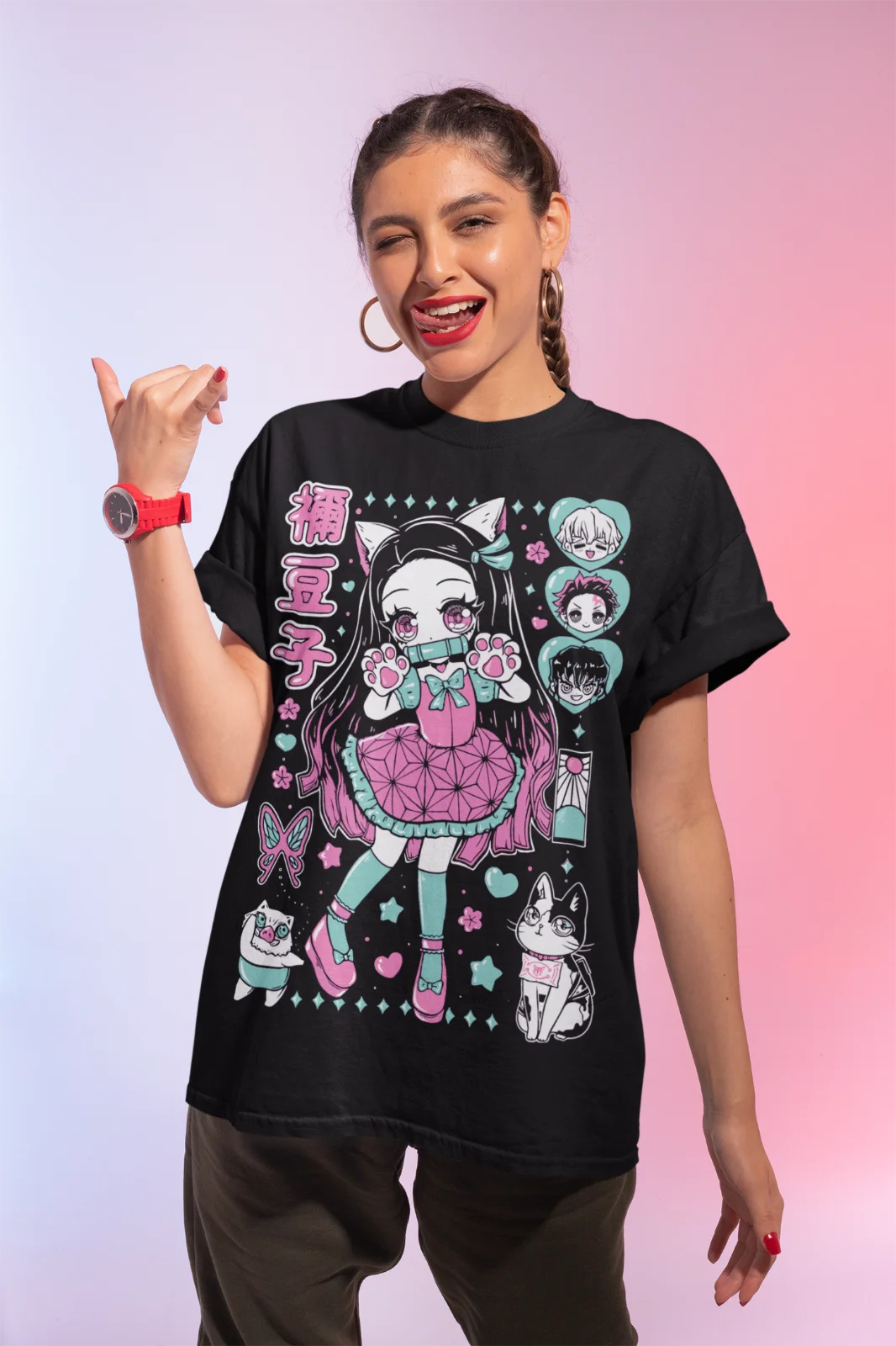 Nezuko Kamado Kimetsu no Yaiba Short-Sleeve new Unisex T-Shirt Soft Tee