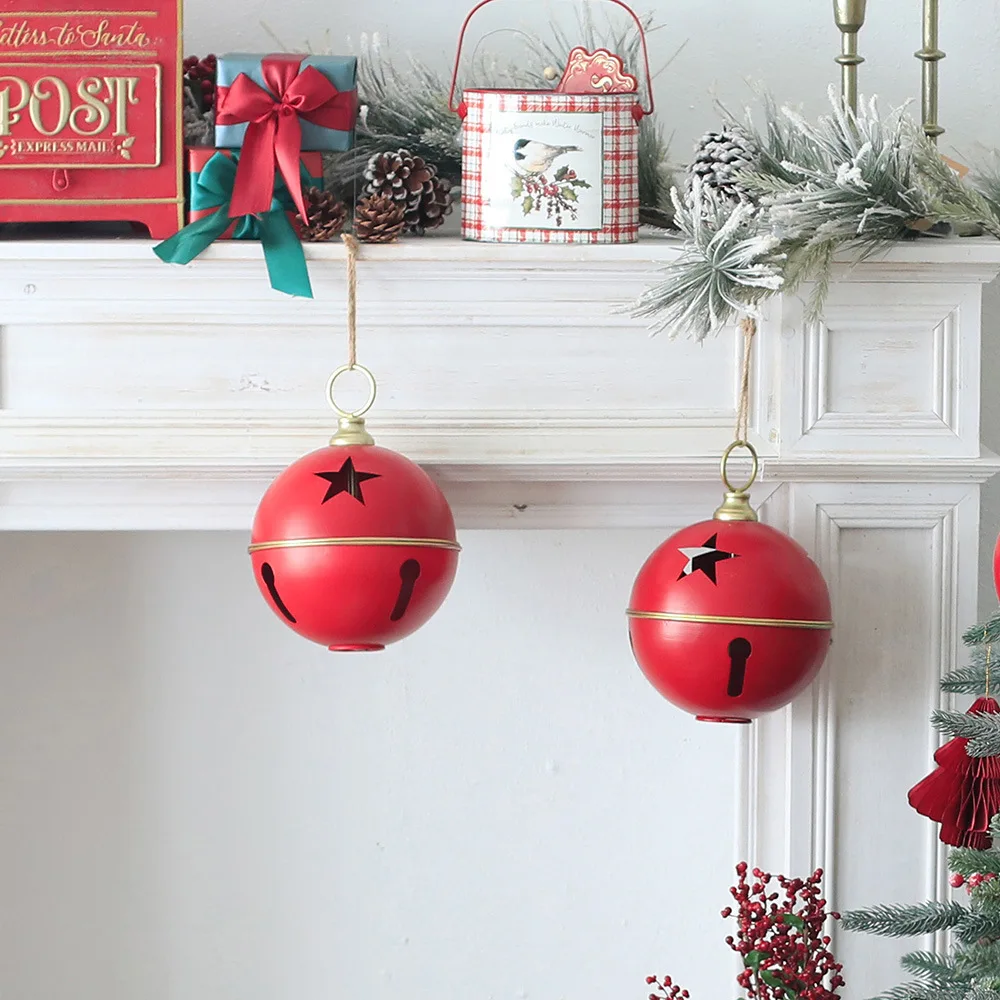 Christmas decorations Christmas Eve scene arrangement Christmas tree props pendant big bell pendant door hanging