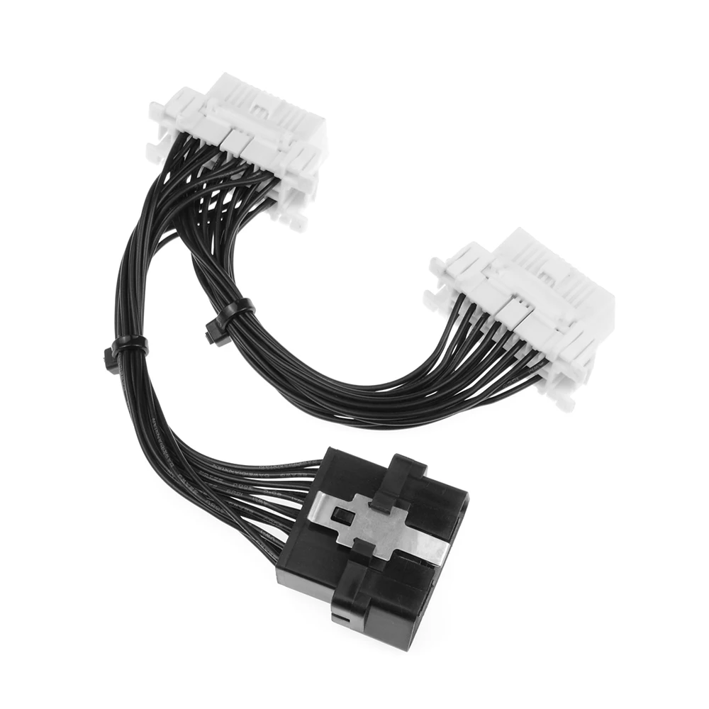 16 pin OBD2 OBDii OBD 2 Splitter Extension Cable one Male to Two Female Y Cable OBD2 splitter extension cable