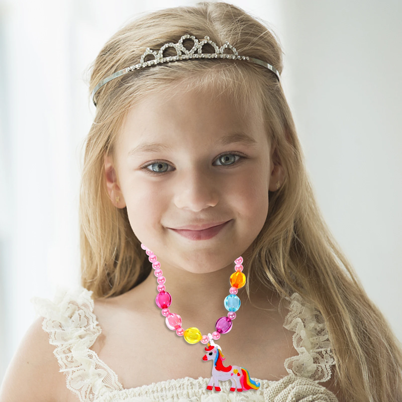 子供用ジュエリーセット ネックレス 女の子用 愛らしい時計 プラスチック キッズ 幼児 ギフト ブレスレットと