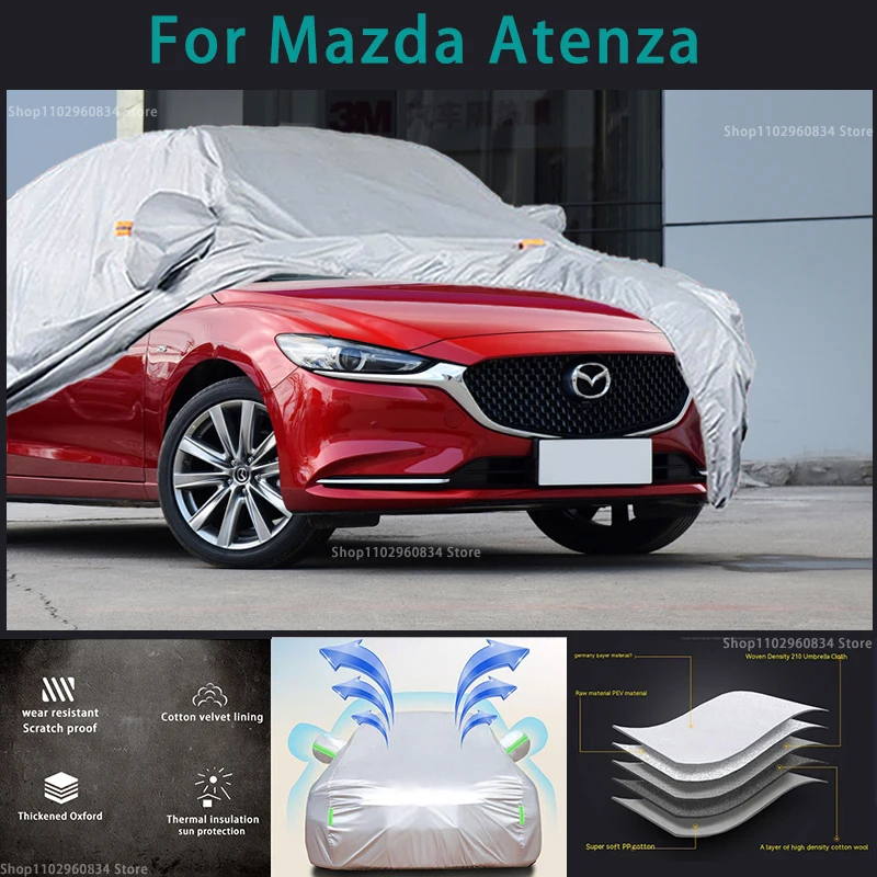 

Автомобильные чехлы для Mazda Atenza 210T, уличная Защита от солнца, УФ-лучей, пыли, дождя, снега, защитный чехол для автомобиля