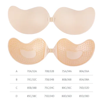 Invisible Push Up Bra for Women Backless Strapless Bra Seamless Front Closure Bralette Underwear Silicone Self-Adhesive Bra Pads 6