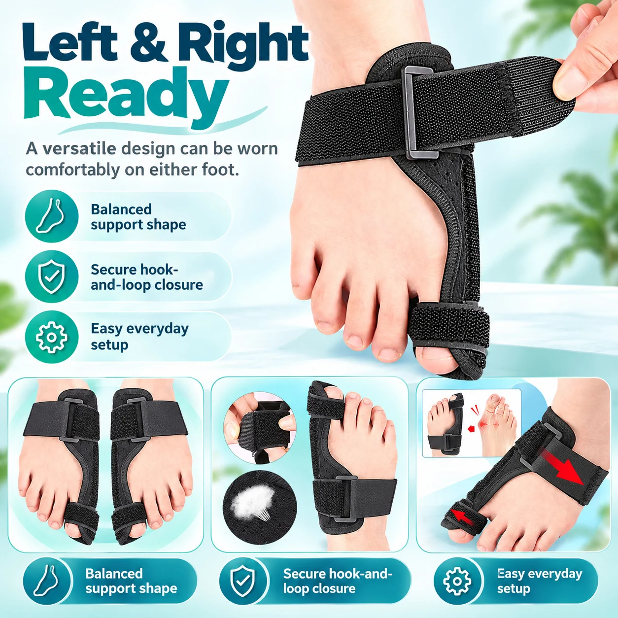 Breathable Hallux Valgus Corrector Adjustable Orthosis Splint Big Toe Straightener Bunion Pain Relief Foot Care Tool