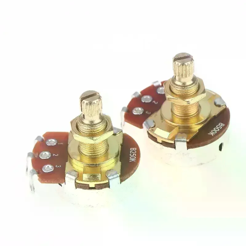 

1 шт. гитарный потенциометр с низким крутящим моментом и низким уровнем шума, плавный латунный вал A500K A250K B250K B500K