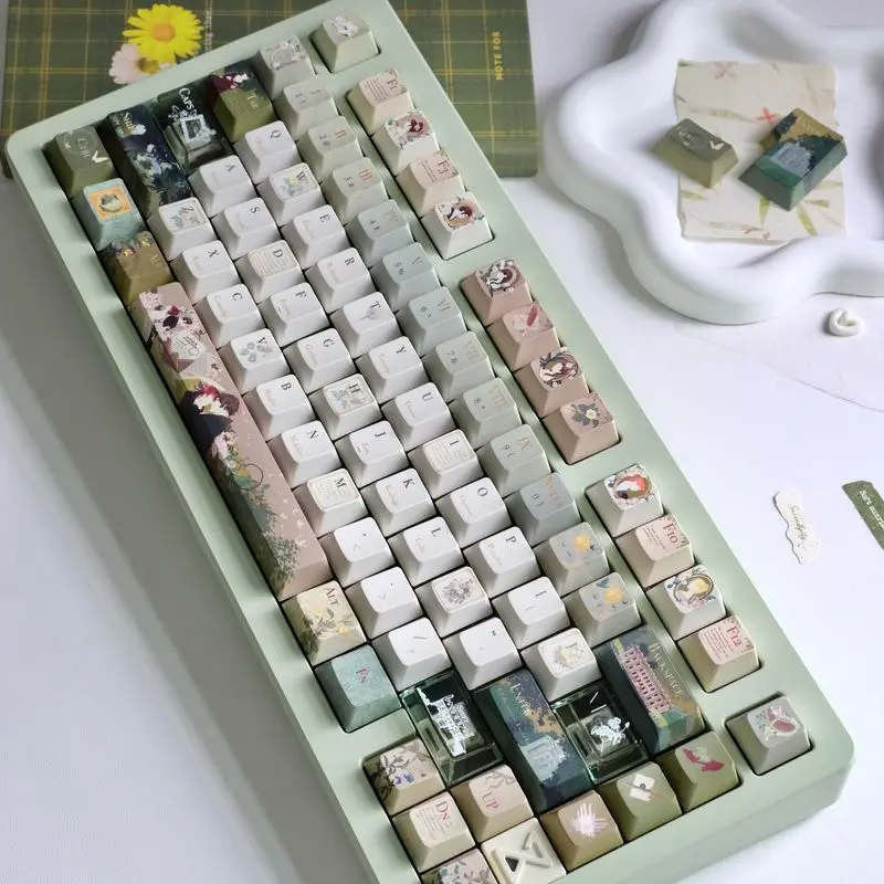 Pride And Prejudice Keycaps Cherry Soa High Film Literature Theme Advanced Elegance Retro Mechanical Keyboard Keycaps Skin