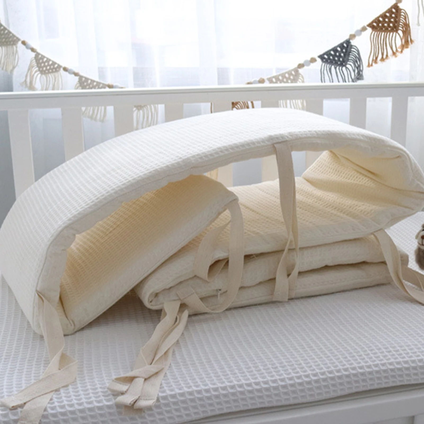 Cotton Breathable Baby Crib Bumper Pads Crib Liner Cot Sets For Baby Boys Girls Safe Bumper Guards Crib Rail Padding 1PC 200cm