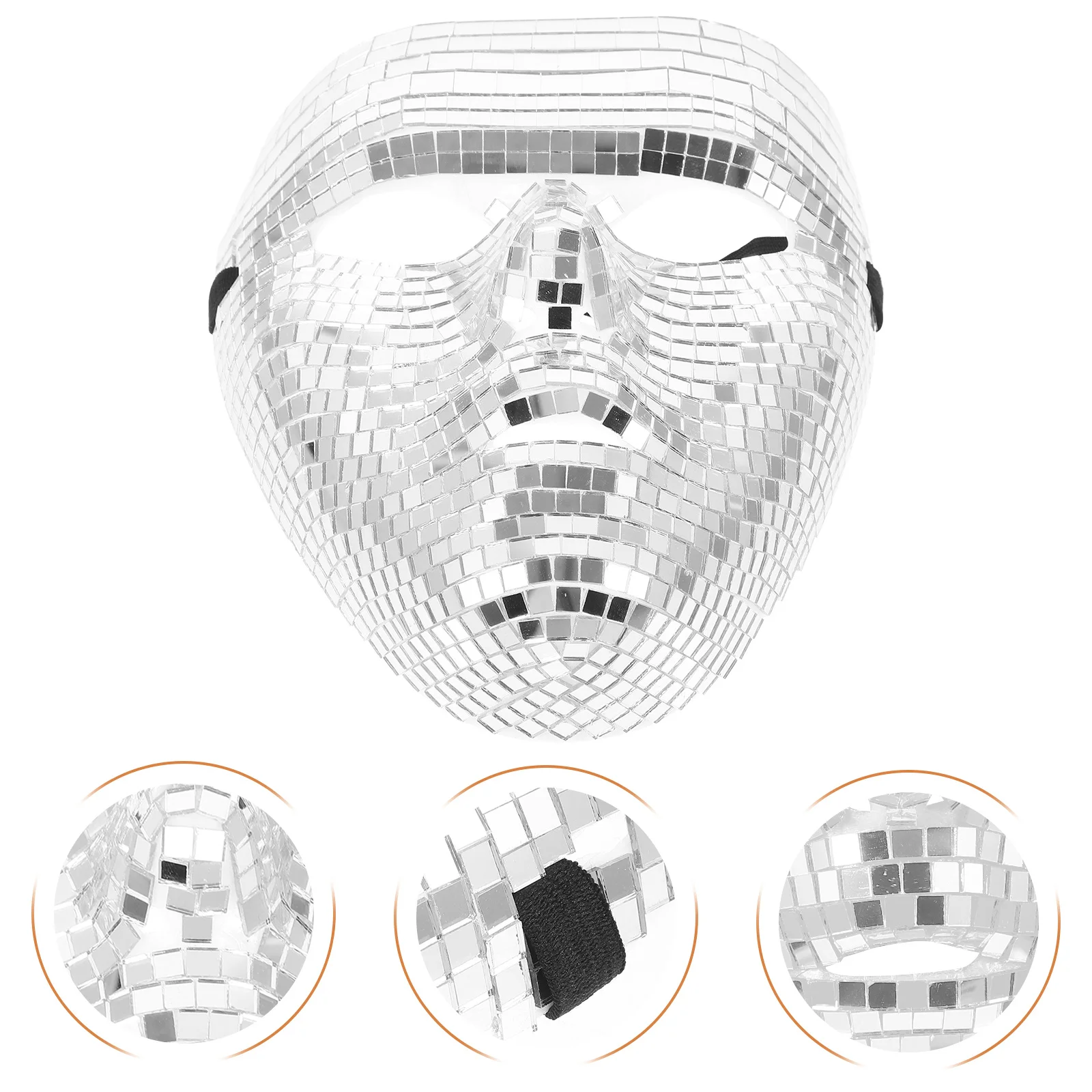 

Glitter Mask Disco Party Prop Halloween Costume Accessories Masquerade Mask Women Reusable Light Comfortable Pvc Glass Material