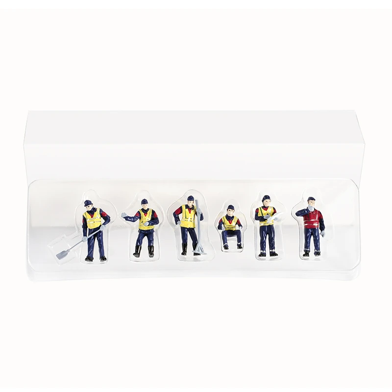 6pcs 1/50 Construction Workers Maintenance  Workers Mini Dolls FOR Engineering Vehicles  In Stock