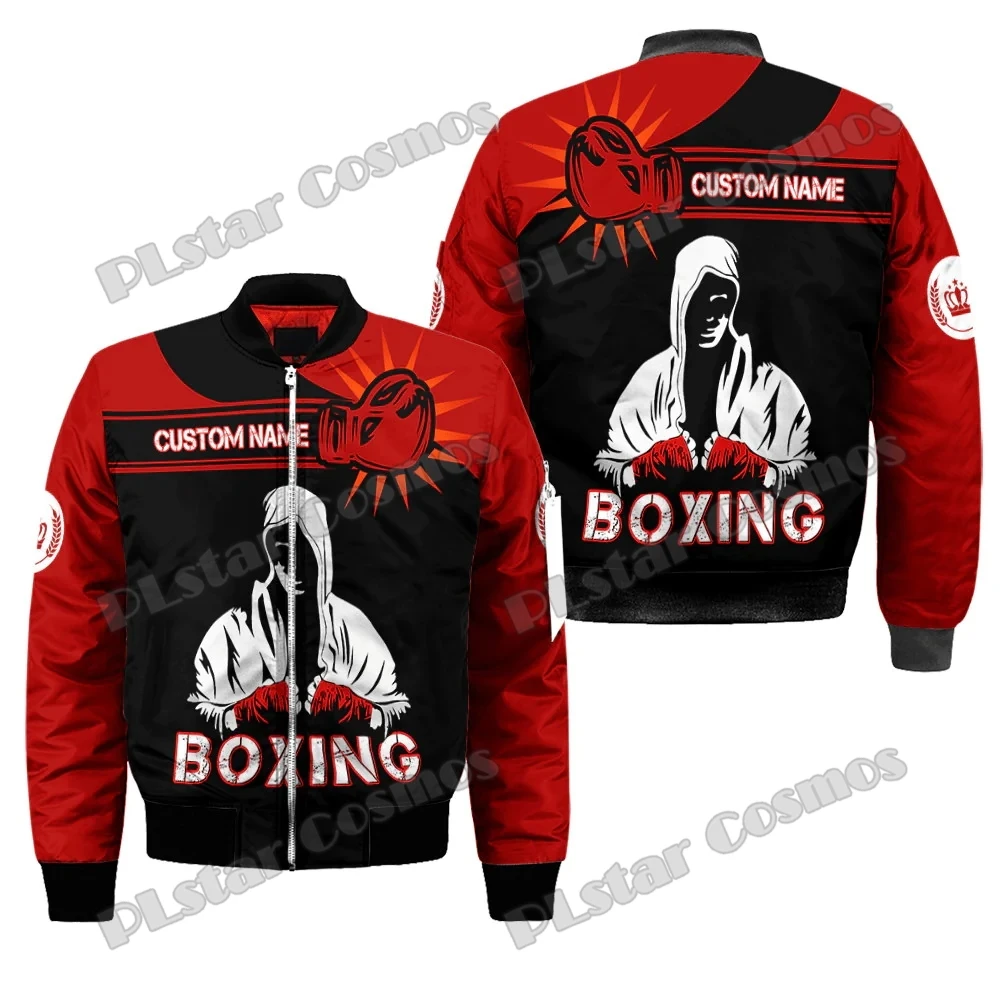 

PLstar Cosmos Custom Name Boxing 3D All Over Printed Men's Bomber Jackets Winter Unisex Casual Warm Zipper Jacket Coat FJK17