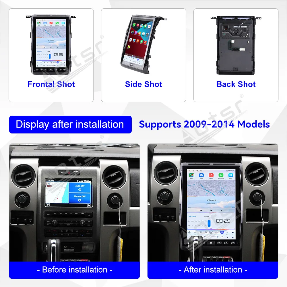 14.5 Inch HD Touchscreen GPS Navigation Carplay Car Radio For Ford F-150 Raptor 2009-2014 Premium Car Multimedia Upgrade Kit