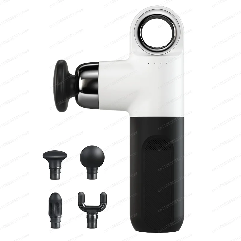Mini hand-held massage gun 4 massage heads 1600-3200 rpm for deep massage of body muscle relaxation