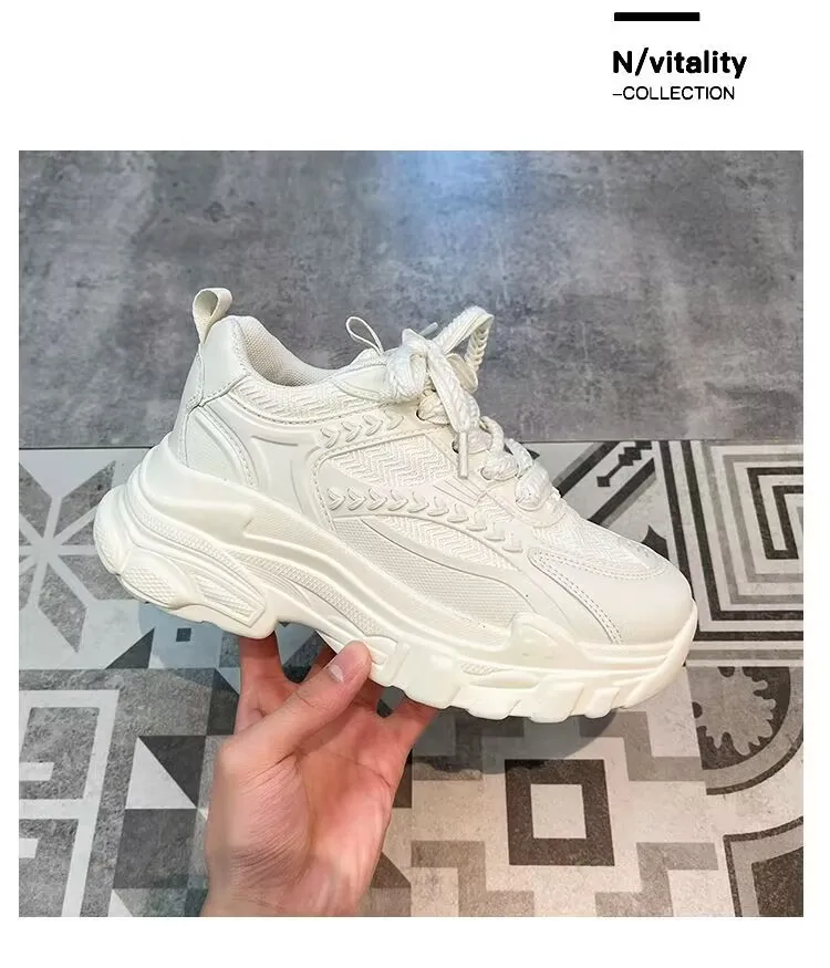 

2023 Trendy Mesh Platform Sneakers for Women Tenis Breathable Breathable Casual Sports Shoes Women Flats Shoes Zapatillas Mujer