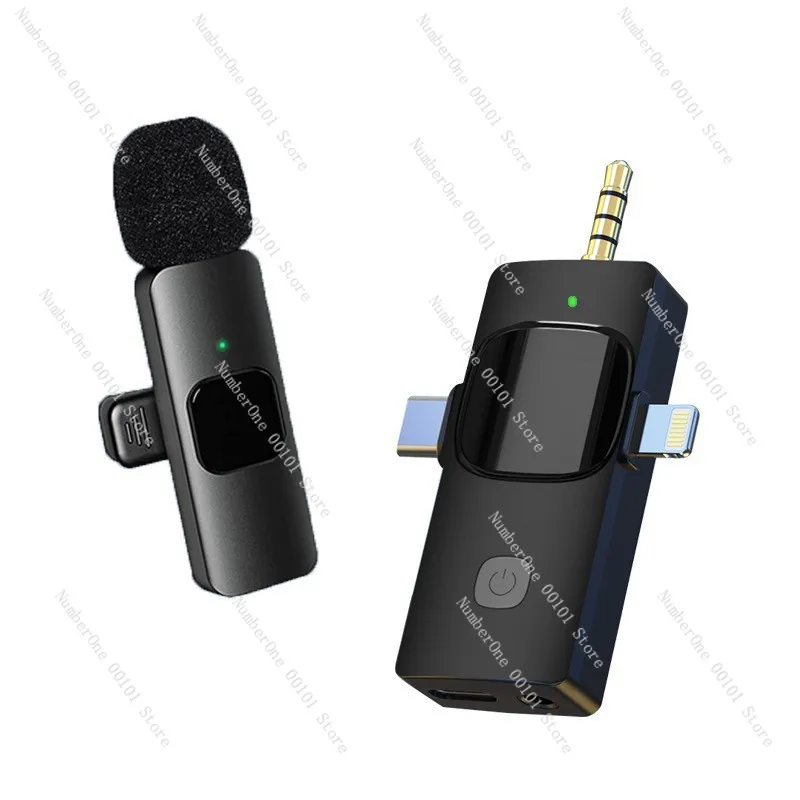 Wireless collar microphone | 3-in-1 intelligent noise reduction, mobile phone live video becomes a microphone
