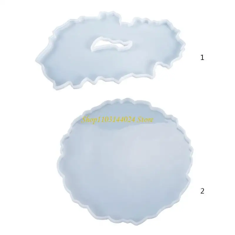 

N5KE Сервировочная форма для эпоксидной смолы с кристаллами борада DIY Нерегулярная круглая форма для подноса с