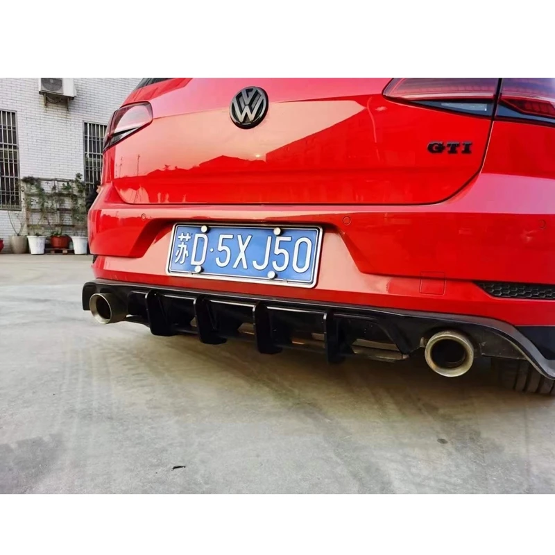 For Volkswagen Golf MK7.5 GTI TCR High Quality ABS Material Car Rear Bumper Diffuser Rear Side Diverter Spoiler Lip