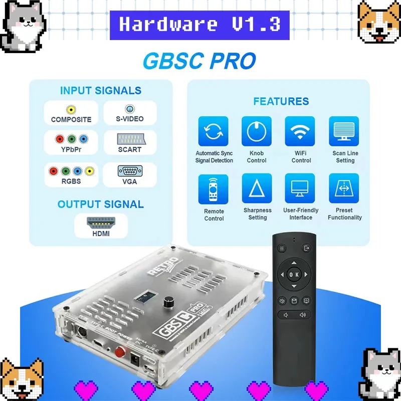 

GBSC Pro GBS Control Scart RGBS YPbPr VGA Composite(AV) SV to HDMI Video Auido Converter for Retro Game Consoles