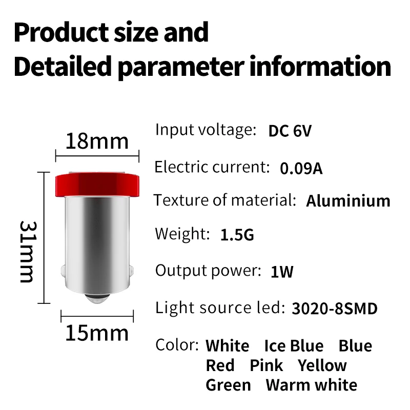 10PCS BA9S 44 47 T11 T4W Bayonet AC 6V 12V 1206 3020 8SMD LED Pinball Machine Light Bulb Anti Flickering Amber Car Accessories