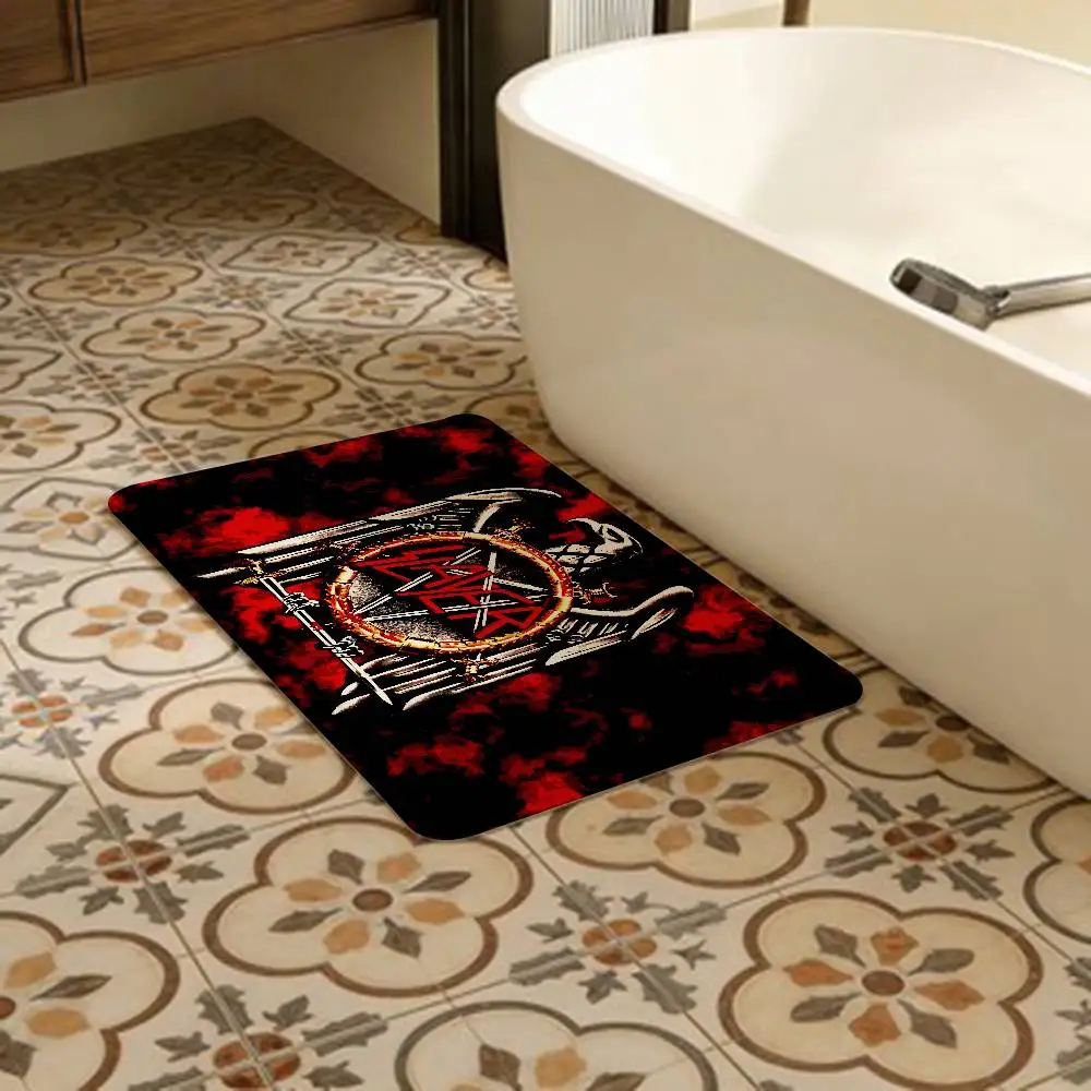S-Slayer Heavy Metal Band Floor Mat INS Style Soft Bedroom Floor House Laundry Room Mat Anti-skid Household Carpets