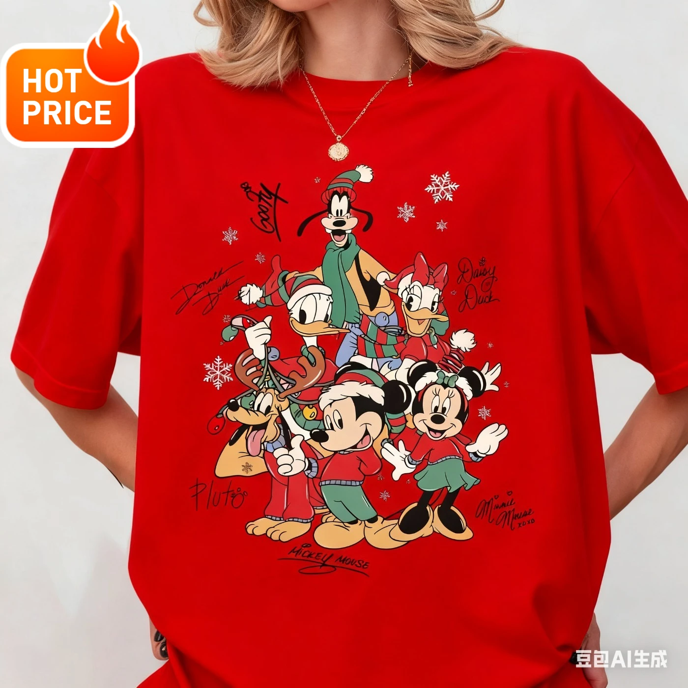 ديزني 2025 عيد الميلاد ميكي ماوس بنين بنات تيشيرت صيفي الأسرة مطابقة مجموعة عادية للجنسين فضفاضة تناسب قصيرة الأكمام Y2K