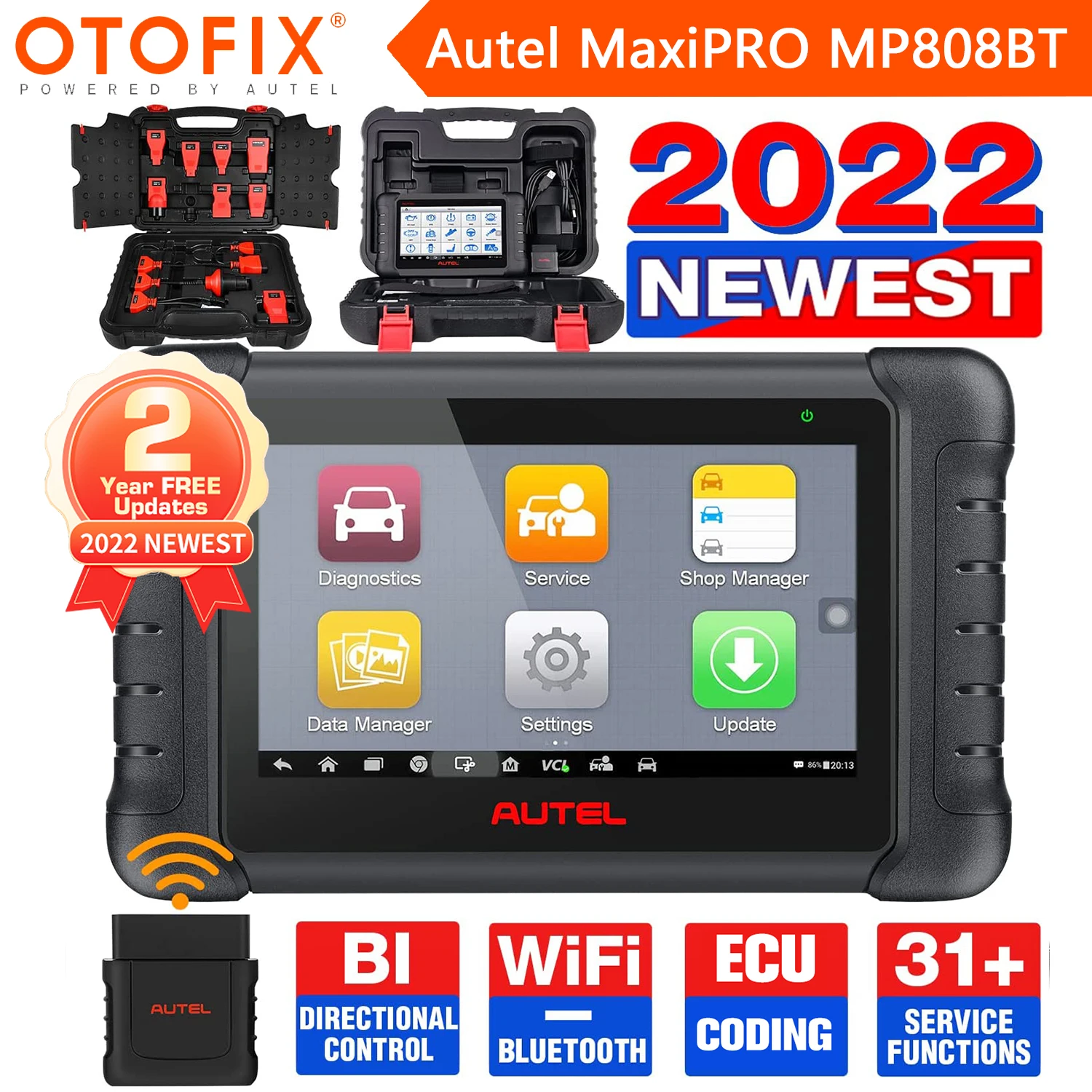 Autel MaxiPRO MP808BT MK808 MP808 OBD2 Scanner Automotive Diagnostic Tool 30+ Services Active Test Upgraded Of DS808