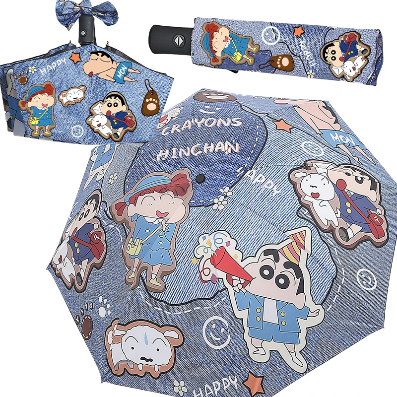 

Crayon Shin-chan Fully Automatic Umbrella Sun Protection Parasol Anti-UV Sunny and Rainy Dual-Use Umbrella Manual Umbrellas Gift