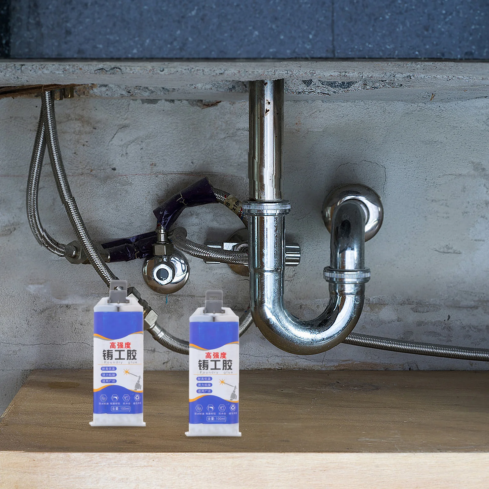 

2pcs Cast Iron Adhesive 100Ml High Strength Metal Repair Paste Heat Resistant Heavy Duty Cold Welding Glue For Automotive