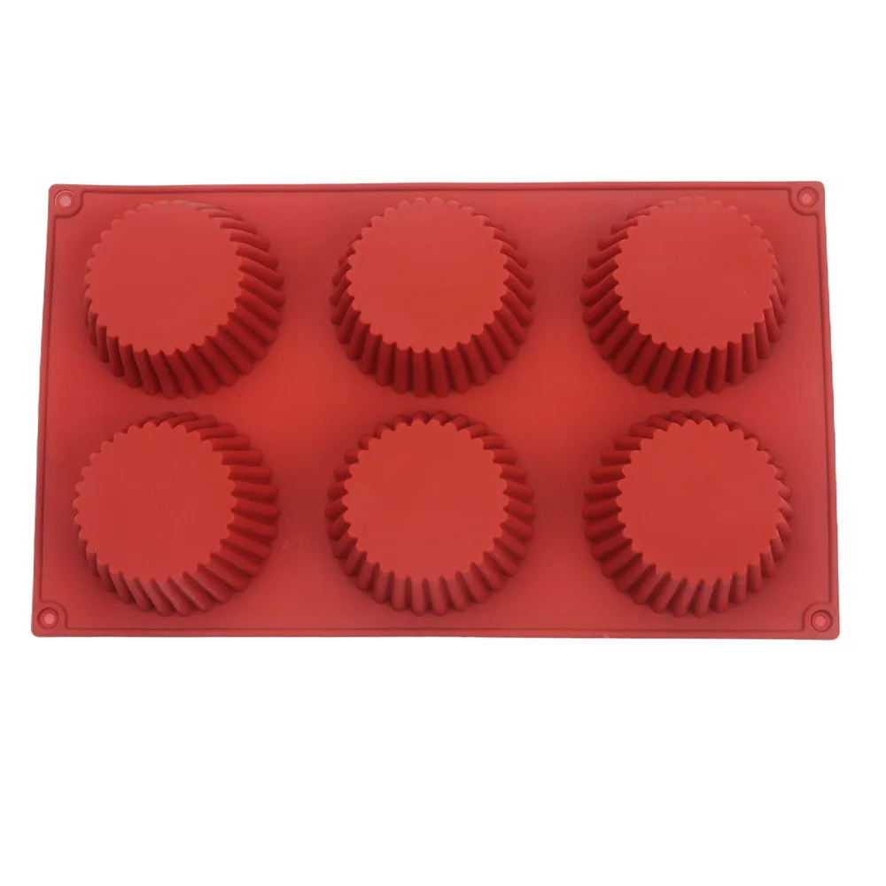 

Hot Selling 6 Hole Round Shape Silicone Mafen Cup Cake Mold DIY Mousse Dessert Chocolate Mold Food Grade Silicone Baking Tools