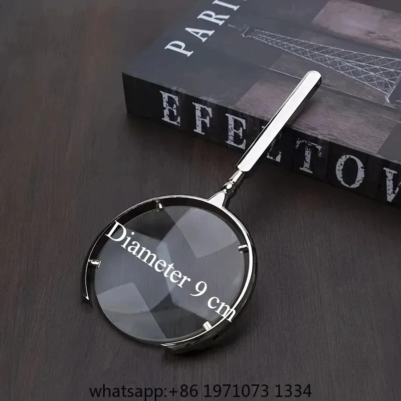 Elegant Golden-Rimmed Metal Magnifying Glass 11cm HD Lens for Office Seniors Reading Aid
