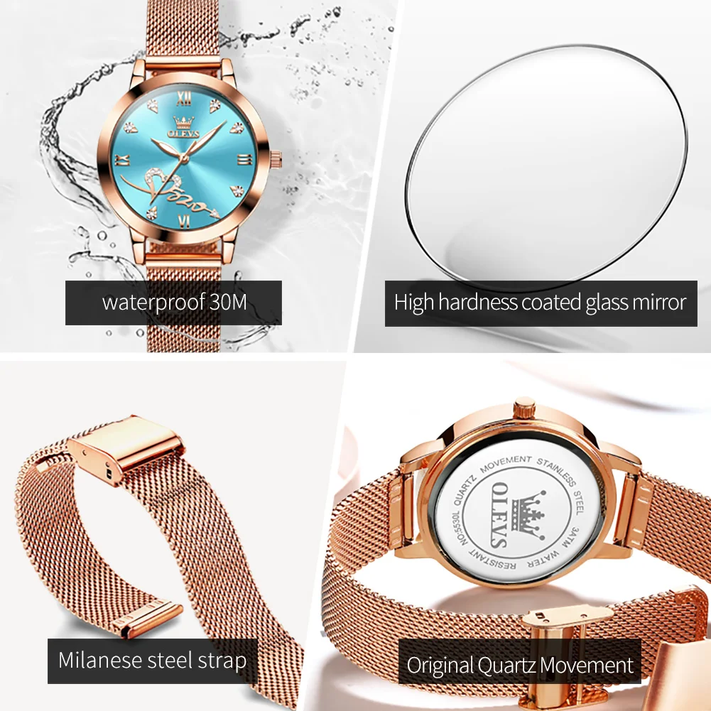 OLEVS Elegant Waterproof Quartz Watch for Women