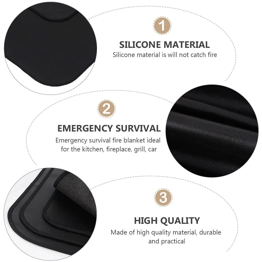 

1Pcs Fire Resistance Cloth Silicone Fireproof Blanket Portable Foldable Heat Insulation Pad for Camping Barbecue Picnic Outdoor