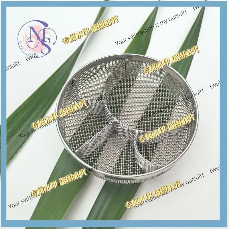 Watchmaking tool basket suitable for watch parts cleaning machines, diameter 64 mm, stainless steel